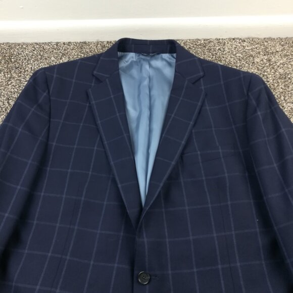 2022 Brooks Brothers Sport Coat Reda Italian Wool Windowpane Plaid 44R Regent